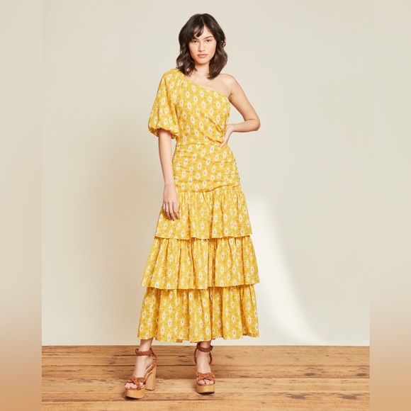 NWT Veronica Beard Virginia One-Shoulder Maxi Dress - Picture 8 of 8